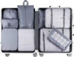 Anubhav Janni Travel Bag Grey Organizer Pouch Packing Cubes for Clothes Space Savers Bags Cosmetics Underwear Socks Shoes Toiletry Laundry Organiser pouche Cosmetics Makeup Shoes (Set Of 7) - Image 6