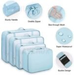 Anubhav Janni Travel Bag Sky Blue Organizer Pouch Packing Cubes for Clothes Space Savers Bags Cosmetics Underwear Socks Shoes Toiletry Laundry Organiser pouche Cosmetics Makeup Shoes (Set Of 7) - Image 3
