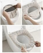 Anubhav Janni Toilet Seat Cover Pads Washable Soft Flannel Cushion Lid Comfortable Warm Mat Pad Seats Warmer Cover Standing Mat Western Pads elastic Reusable Thicker Bathroom (Pack Of 1 Pcs) - Image 8