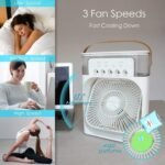 Anubhav Janni Portable Mini Fan Air Cooler Room Cooling Wind Speeds Spray Modes Timer Compact AC Home Office Dorm Travel Timer Speeds Office Home Dorm Travel Water Tank (Pack Of 1 Pcs) - Image 4