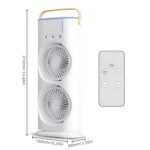Anubhav Janni Double Fan Ended Spray Portable Cooling Mist With Dual Nozzles and Remote Control Colorful LED Lights USB Rechargeable Swing Perfect for Home Office Outdoor (Pack Of 1 Pcs) - Image 5