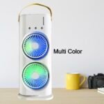 Anubhav Janni Double Fan Ended Spray Portable Cooling Mist With Dual Nozzles and Remote Control Colorful LED Lights USB Rechargeable Swing Perfect for Home Office Outdoor (Pack Of 1 Pcs) - Image 9