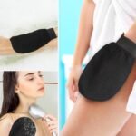 Anubhav Janni Black Body Gloves Exfoliating Glove Pure Viscose Fibre Double Layered For Magic Peeling Bath Dead Skin Tan Removal Face Premium Glove Rayon Reusable Shower Scrub bath (Set Of 2) - Image 2