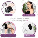Anubhav Janni Black Body Gloves Exfoliating Glove Pure Viscose Fibre Double Layered For Magic Peeling Bath Dead Skin Tan Removal Face Premium Glove Rayon Reusable Shower Scrub bath (Set Of 2) - Image 5