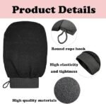 Anubhav Janni Black Body Gloves Exfoliating Glove Pure Viscose Fibre Double Layered For Magic Peeling Bath Dead Skin Tan Removal Face Premium Glove Rayon Reusable Shower Scrub bath (Set Of 2) - Image 6