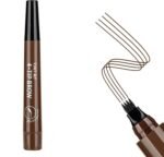 Anubhav Janni Eyebrow Pen Brown Pencil Waterproof Pencil Micro Fork Tip Applicator Creates Tattoo Tint Contour Ring Professional 4 Point Pen Marker Based On Clear Waterproof (Pack Of 1 Pcs)