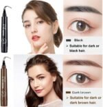 Anubhav Janni Eyebrow Pen Brown Pencil Waterproof Pencil Micro Fork Tip Applicator Creates Tattoo Tint Contour Ring Professional 4 Point Pen Marker Based On Clear Waterproof (Pack Of 1 Pcs) - Image 3