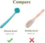 Anubhav Janni Long Handle Bath Brush Silicone Back Scrubber Shower Bath Body Brush with Long Handle BPA-Free Hypoallergenic Eco-Friendly for Soft brush Exfoliator Shower New Update (pack of 1) - Image 4