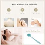 Anubhav Janni Long Handle Bath Brush Silicone Back Scrubber Shower Bath Body Brush with Long Handle BPA-Free Hypoallergenic Eco-Friendly for Soft brush Exfoliator Shower New Update (pack of 1) - Image 5