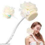 Anubhav Janni 2 in 1 Bath Brush Handle with Bristles and Loofah Shower Back Scrubber Sponge Long for Wet or Dry Men Women Exfoliating With Curved Handled Skin Bath Massage Suitable (pack of 1) - Image 5
