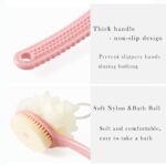 Anubhav Janni 2 in 1 Bath Brush Handle with Bristles and Loofah Shower Back Scrubber Sponge Long for Wet or Dry Men Women Exfoliating With Curved Handled Skin Bath Massage Suitable (pack of 1) - Image 8