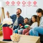 Anubhav Janni Popcorn Maker 1200w Electric Hot Air Popper Machine Oil Free Healthy Snack Kids Adults Fast Home Movie Nights Parties Easy One Touch Operation Automatic Home (Pack Of 1 Pcs) - Image 3
