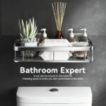 Anubhav Janni Bathroom Rack Black Self-Adhesive Multipurpose Wall Mounted Shelf and for Kitchen Plastic Organiser Without Drill Shelves Accessories Self Adhesive Racks Holder stand (pack of 1) - Image 4