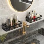 Anubhav Janni Bathroom Rack Black Self-Adhesive Multipurpose Wall Mounted Shelf and for Kitchen Plastic Organiser Without Drill Shelves Accessories Self Adhesive Racks Holder stand (pack of 1) - Image 7