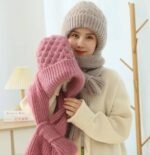 Anubhav Janni 2 in 1 Winter Cap Windproof Scarf With Warm Stole Soft Knitted Beanie Hats with Woolen Mufflers Stylish Caps for Women Girls Integrated Ear Protection Hat Elastic (pack of 1) - Image 4