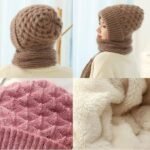 Anubhav Janni 2 in 1 Winter Cap Windproof Scarf With Warm Stole Soft Knitted Beanie Hats with Woolen Mufflers Stylish Caps for Women Girls Integrated Ear Protection Hat Elastic (pack of 1) - Image 6