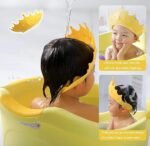 Anubhav Janni King Cap Baby bath Shower Bath Visor hat for Eye and Ear wash Protection Adjustable Silicone Bathing Crown Waterproof Shampoo Washing Hair Toddler (pack of 1) - Image 7