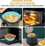 Anubhav Janni Air Fryer Liners Silicone Tray Reusable fryer Basket Liner Round Nonstick Heat Resistant Accessories Easy Clean Cooking Insert with Handles Baking Pot Ear Oven (pack of 1) - Image 2