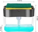 Anubhav Janni Square Soap Dispenser for Kitchen and Sponge Holder Dish Sink dishwashing Dishwasher Liquid Instant Refill Durable Pump Free Countertop Bathroom Accessories (pack of 1) - Image 3