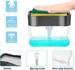 Anubhav Janni Square Soap Dispenser for Kitchen and Sponge Holder Dish Sink dishwashing Dishwasher Liquid Instant Refill Durable Pump Free Countertop Bathroom Accessories (pack of 1) - Image 4