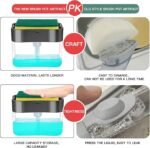 Anubhav Janni Square Soap Dispenser for Kitchen and Sponge Holder Dish Sink dishwashing Dishwasher Liquid Instant Refill Durable Pump Free Countertop Bathroom Accessories (pack of 1) - Image 7