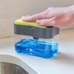 Anubhav Janni Square Soap Dispenser for Kitchen and Sponge Holder Dish Sink dishwashing Dishwasher Liquid Instant Refill Durable Pump Free Countertop Bathroom Accessories (pack of 1) - Image 9