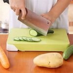 Anubhav Janni Kitchen Knife Set with Wooden Chopping Board Scissors Chef for Vegetable Meat Cutting Stainless Scissor Wood Vegetables Fruits Cheese Complete (pack of 1) - Image 3