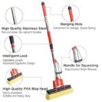 Anubhav Janni Squeeze Sponge Mop Adjustable Floor Mops with Long Stainless Steel Handle for Cleaning Floors Includes Wet Dry Pad Sponge Telescopic Pole Extendable Mop stick Tile Wood (pack of 1) - Image 4