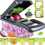Anubhav Janni 14-in-1 Nicer Dicer Multipurpose Vegetable Fruit Chopper Grater Peeler Slicer Dicer Chipser Food-Grade Body Easy Clean Push Button Kitchen Cutter Tool Nicer Slicer (pack of 1)
