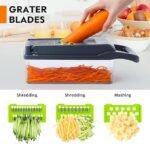 Anubhav Janni 14-in-1 Nicer Dicer Multipurpose Vegetable Fruit Chopper Grater Peeler Slicer Dicer Chipser Food-Grade Body Easy Clean Push Button Kitchen Cutter Tool Nicer Slicer (pack of 1) - Image 4