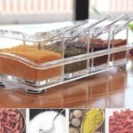 Anubhav Janni 4 Grid Acrylic Home Kitchen Seasoning Mukhwas Rasoi Dry Fruit Easy Flow Spice Box Kit With Spoon-Kitchen Masala Storage Container Organizers Jars Transparent (pack of 1) - Image 5
