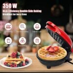 Anubhav Janni Mini Waffle Maker Machine Iron Home Appliances Kitchen Easy to Clean Perfect for Breakfast Dessert Sandwich Pan Cakes Other Snacks Assorted Electric Non-Stick (pack of 1) - Image 3