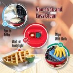 Anubhav Janni Mini Waffle Maker Machine Iron Home Appliances Kitchen Easy to Clean Perfect for Breakfast Dessert Sandwich Pan Cakes Other Snacks Assorted Electric Non-Stick (pack of 1) - Image 9