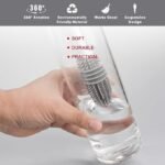 Anubhav Janni Bottle Brush Long Handle Silicone Water Cleaning Baby Brushes Ideal for Feeding Bottles Containers Vases Glass Handy Kitchen Items Grey Cleaner Washing Solution Mug (pack of 2) - Image 3