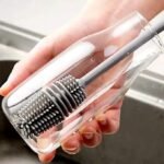 Anubhav Janni Bottle Brush Long Handle Silicone Water Cleaning Baby Brushes Ideal for Feeding Bottles Containers Vases Glass Handy Kitchen Items Grey Cleaner Washing Solution Mug (pack of 2) - Image 9
