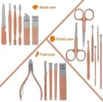 Anubhav Janni 18 in 1 Manicure Kit Stainless Steel Professional Pedicure Nail Scissors Grooming Travel Case  Set Cutter For Women Luxury for Tools with Leather (pack of 1) - Image 2