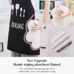 Anubhav Janni Kitchen Apron with Front Pocket and side Coral Velvet for Wiping Hands Towel PVC Waterproof Cooking Fits Men Women Home Restaurant Big Hand-Wiping Washable And Chef (pack of 1) - Image 5