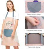 Anubhav Janni Apron for Women Men Adjustable Cooking with Large Pockets Oil Proof Milk Juice Coffee Resistant Cute Bunny Spring Floral Design Professional Waterproof Kitchen (pack of 1) - Image 5