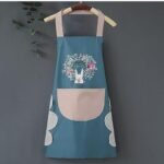Anubhav Janni Apron for Women Men Adjustable Cooking with Large Pockets Oil Proof Milk Juice Coffee Resistant Cute Bunny Spring Floral Design Professional Waterproof Kitchen (pack of 1) - Image 6