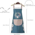 Anubhav Janni Apron for Women Men Adjustable Cooking with Large Pockets Oil Proof Milk Juice Coffee Resistant Cute Bunny Spring Floral Design Professional Waterproof Kitchen (pack of 1) - Image 7