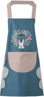 Anubhav Janni Apron for Women Men Adjustable Cooking with Large Pockets Oil Proof Milk Juice Coffee Resistant Cute Bunny Spring Floral Design Professional Waterproof Kitchen (pack of 1) - Image 9
