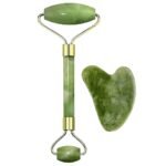 Anubhav Janni Green Stone Roller Facial Massager Jade Tool Natural Himalayan for Face Neck Healing Skin Wrinkles Serum Application For and Body Natural Skin (pack of 1)