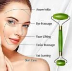 Anubhav Janni Green Stone Roller Facial Massager Jade Tool Natural Himalayan for Face Neck Healing Skin Wrinkles Serum Application For and Body Natural Skin (pack of 1) - Image 7