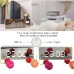 Anubhav Janni Digital Alarm Mirror Clock for Heavy Sleepers LED Table Study Students Office Bedroom with Loud Sound Automatic Sensor Date Temperature Large Display Kids Snooze (pack of 1) - Image 7