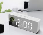Anubhav Janni Digital Alarm Mirror Clock for Heavy Sleepers LED Table Study Students Office Bedroom with Loud Sound Automatic Sensor Date Temperature Large Display Kids Snooze (pack of 1) - Image 9