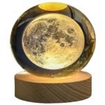 Anubhav Janni Galaxy Crystal Ball Night Lamp USB Table Colorful LED Wooden for Home Decoration Birthday Gift Teens Boys and Girls Crystal Light Glass Lamp with Woodern Base Colorful (pack of 1)