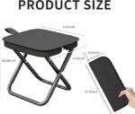 Anubhav Janni Foldable Travel Stool Chair with Built-in Pouch Design Lightweight Camping Fishing Folding Seat Portable Oxford Cloth Carbon Steel Frame Zip Storage Black (pack of 1) - Image 3