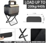 Anubhav Janni Foldable Travel Stool Chair with Built-in Pouch Design Lightweight Camping Fishing Folding Seat Portable Oxford Cloth Carbon Steel Frame Zip Storage Black (pack of 1) - Image 4