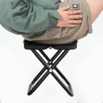 Anubhav Janni Foldable Travel Stool Chair with Built-in Pouch Design Lightweight Camping Fishing Folding Seat Portable Oxford Cloth Carbon Steel Frame Zip Storage Black (pack of 1) - Image 7