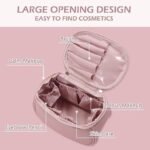 Anubhav Janni Travel Makeup Bag for Women Girls  Leather Cosmetic Bags Portable Toiletry Large Zipper Storage Cosmetic PU Multifunctional Vanity Bag Makeup Cosmetic Brush Case (pack of 1) - Image 3